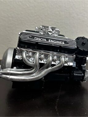 Cison Engines V8 Mini Engine Model Blue Silver Display Ornament Collectible Car